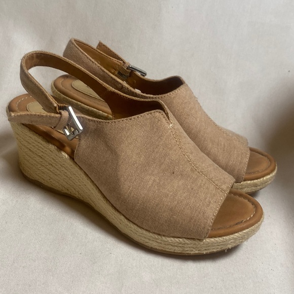 boc Shoes Boc Canvas Slingback Buckle Woven 6 Wedge Women Y2k 9